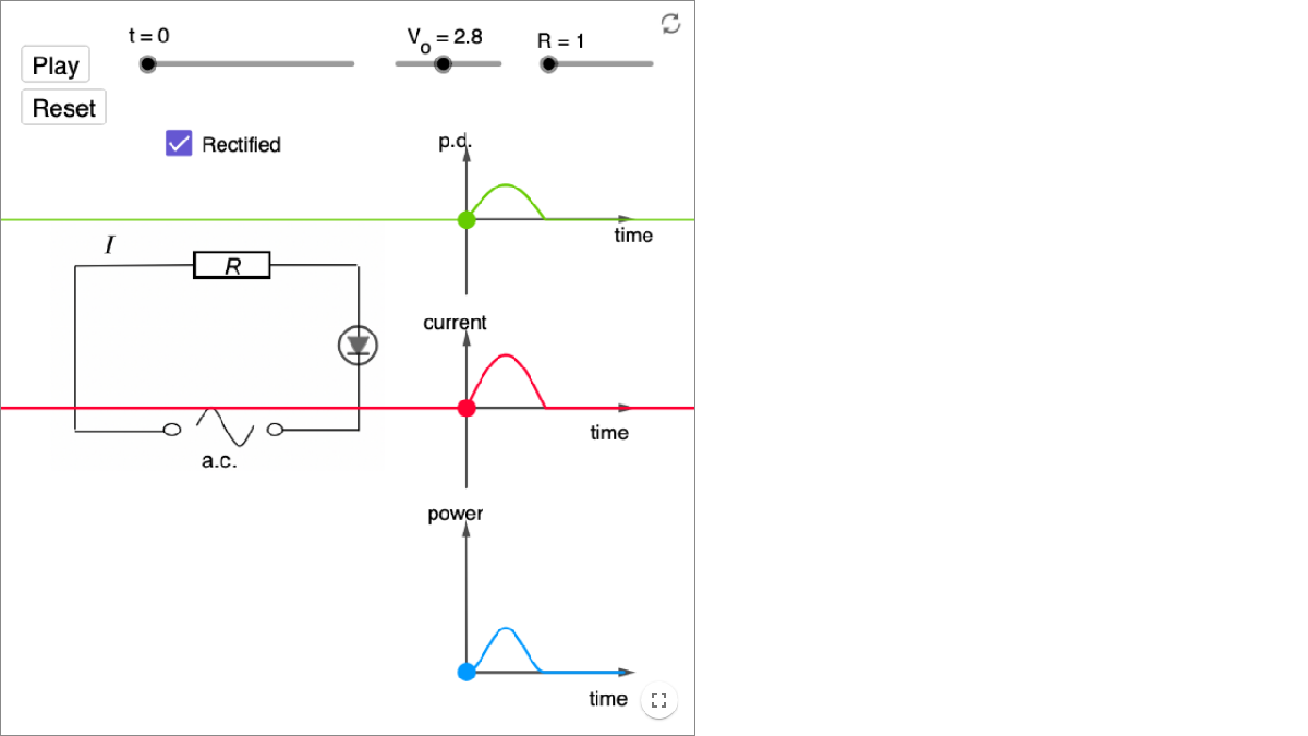 AC Power with Half-Wave Rectification interactive preview