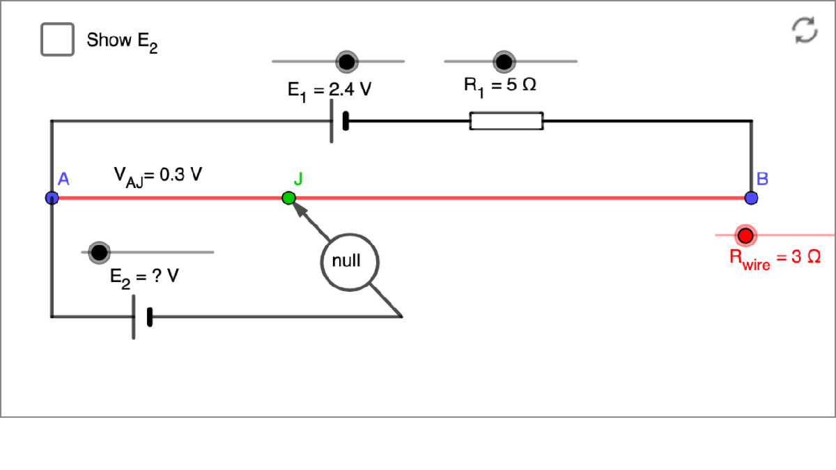Geogebra Simulation of a Potentiometer interactive preview