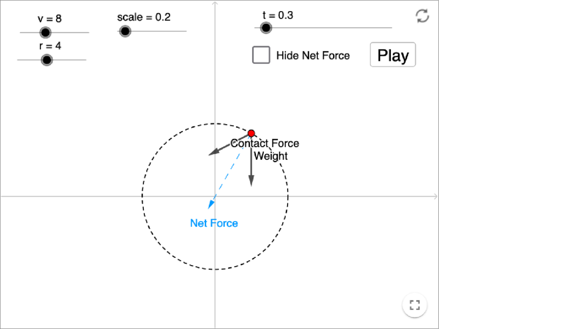 Uniform vertical circular motion interactive preview